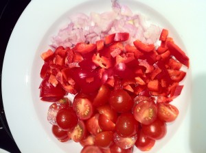 Zwiebel-Tomate-Paprika
